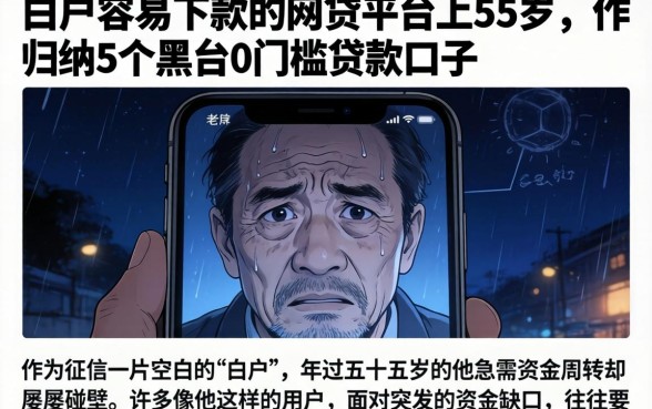 白户容易下款的网贷平台上55岁，归纳5个黑户0门槛贷款口子