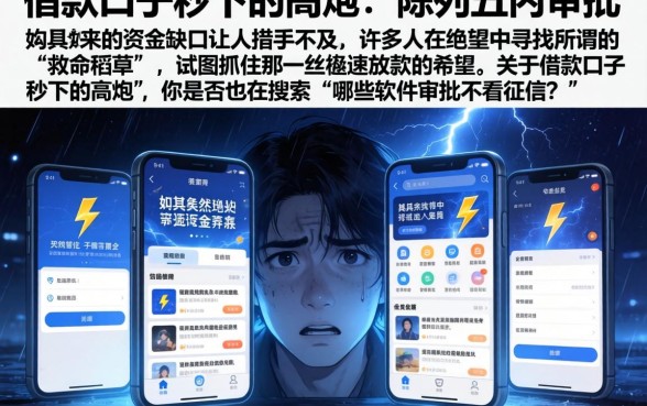 借款口子秒下的高炮,陈列五个闪电审批的软件