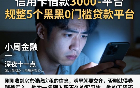 信用卡借款3000的平台，规整5个黑户0门槛贷款平台