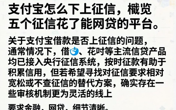 支付宝怎么不上征信,概览五个征信花了能网贷的平台