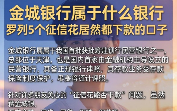 金城银行属于什么银行，罗列5个征信花居然都下款的口子