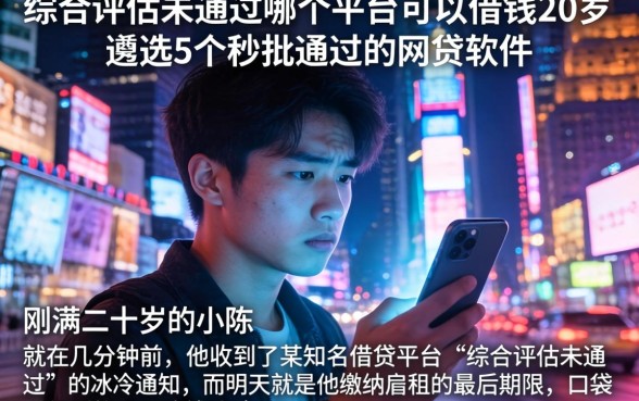 综合评估未通过哪个平台可以借钱20岁，遴选5个秒批通过的网贷软件