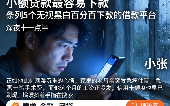 小额贷款最容易下款的，条列5个无视黑白百分百下款的借款平台