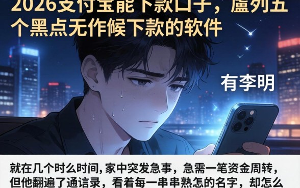 2026支付宝能下款的口子，胪列五个黑户无条件下款的软件
