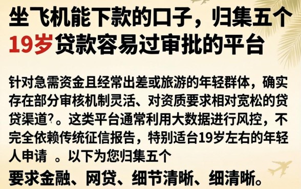 坐飞机能下款的口子，归集五个19岁贷款容易过审批的平台