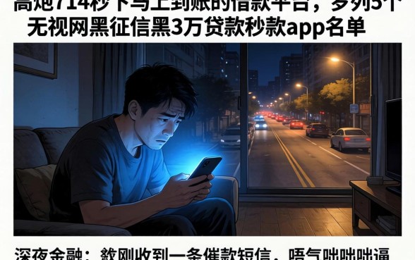高炮714秒下马上到账的借款平台，罗列5个无视网黑征信黑3万贷款秒款app名单