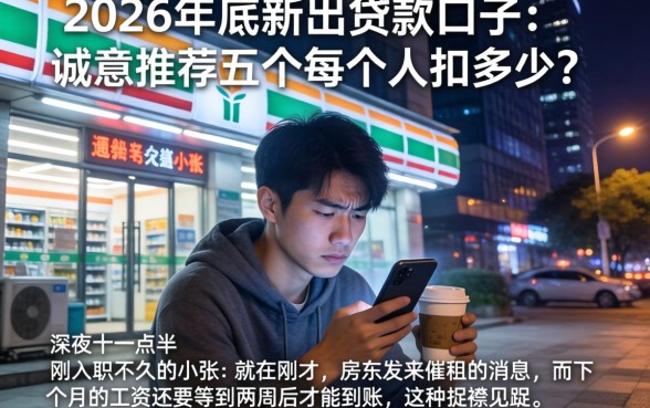 2026年底新出贷款口子，诚意推荐五个每个人扣多少？