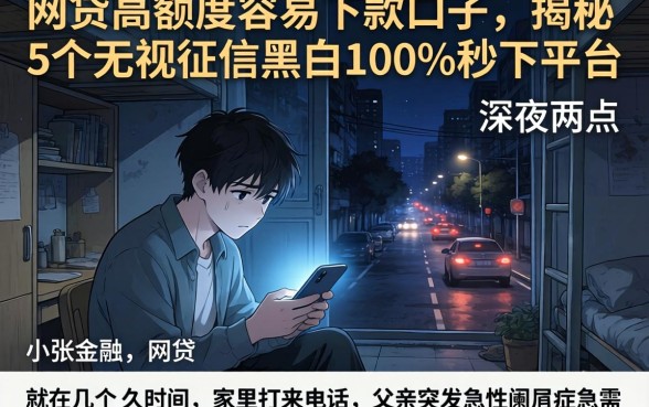 网贷高额度容易下款的口子，揭秘5个无视征信黑白100%秒下平台