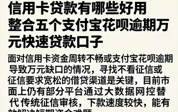 信用卡贷款有哪些好用，整合五个支付宝花呗逾期万元快速贷款口子