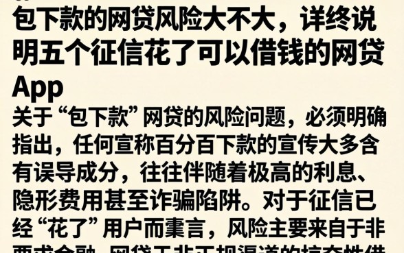 包下款的网贷风险大不大，详尽说明五个征信花了可以借钱的网贷app