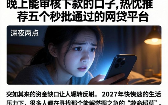 晚上能审核下款的口子，热忱推荐五个秒批通过的网贷平台