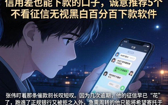 信用差也能下款的口子，诚意推荐5个不看征信无视黑白百分百下款软件