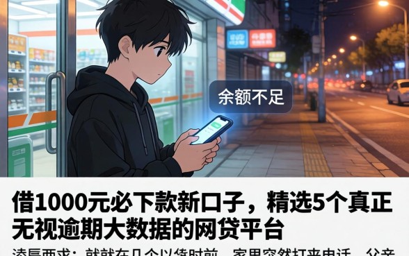 借1000元必下款新口子,精选5个真正无视逾期大数据的网贷平台