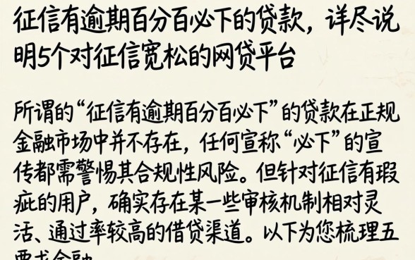 征信有逾期百分百必下的贷款,详尽说明5个对征信宽松的网贷平台