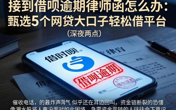 接到借呗逾期律师函怎么办，甄选5个网贷大口子轻松借平台