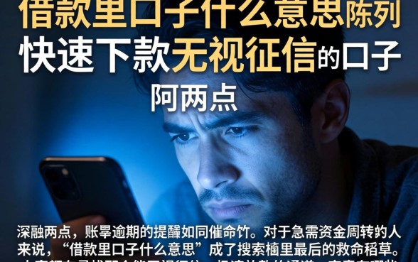 借款里口子什么意思，陈列五个快速下款无视征信的口子