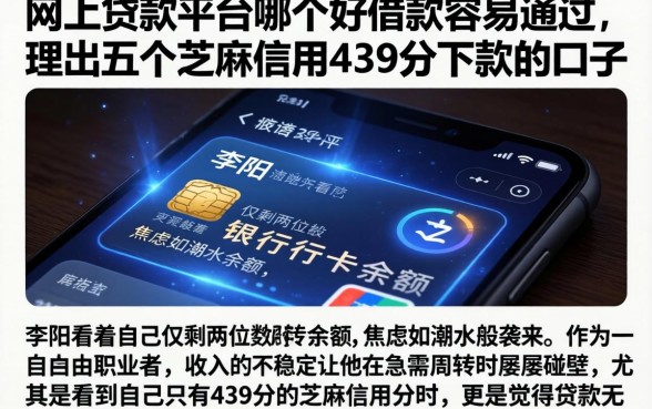 网上贷款平台哪个好借款容易通过,理出五个芝麻信用439分下款的口子