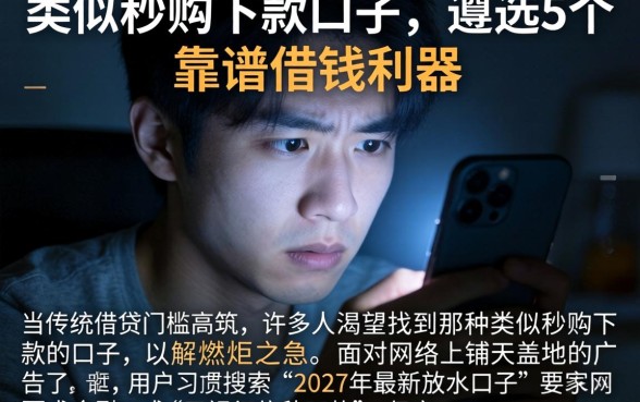 类似秒购下款的口子，遴选5个靠谱借钱利器