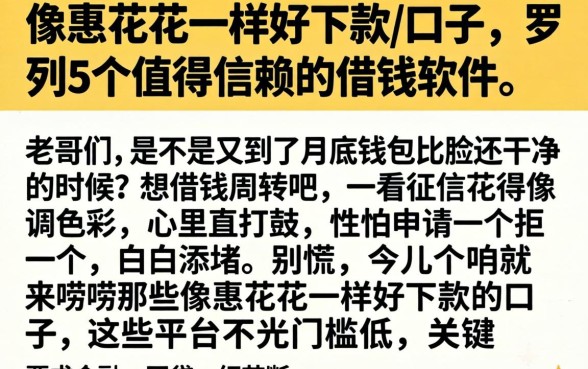 像惠花花一样好下款的口子，罗列5个值得信赖的借钱软件