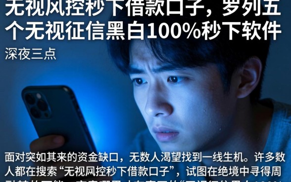 无视风控秒下借款口子,罗列五个无视征信黑白100%秒下软件