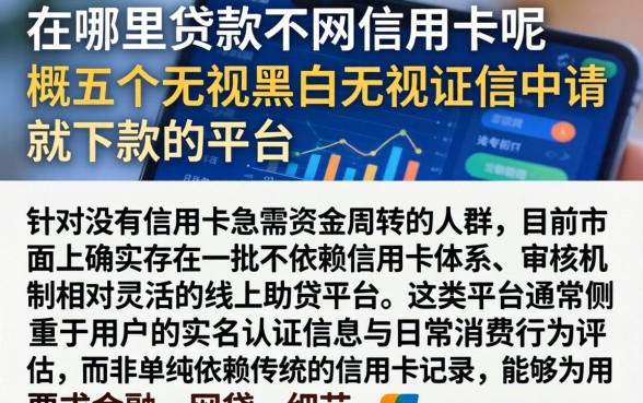 在哪里贷款不用信用卡呢,概览五个无视黑白无视征信申请就下款的平台