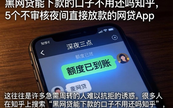 黑网贷能下款的口子不用还吗知乎，条列5个不审核夜间直接放款的网贷app