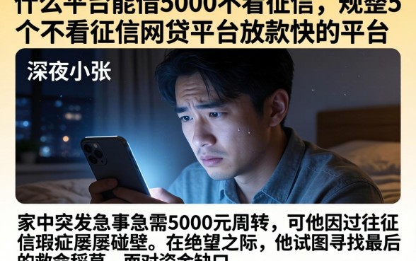 什么平台能借5000不看征信，规整5个不看征信网贷平台放款快的平台