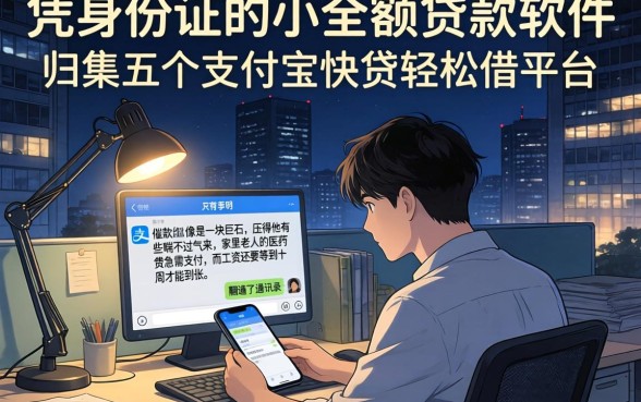 凭身份证的小额贷款软件，归集五个支付宝快贷轻松借平台