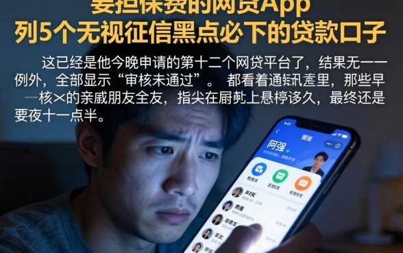 要担保费的网贷app，条列5个无视征信黑户必下的贷款口子