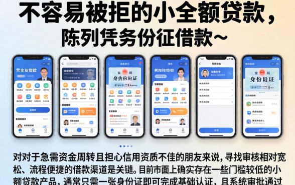不容易被拒的小额贷款，陈列五个凭身份证借款的软件