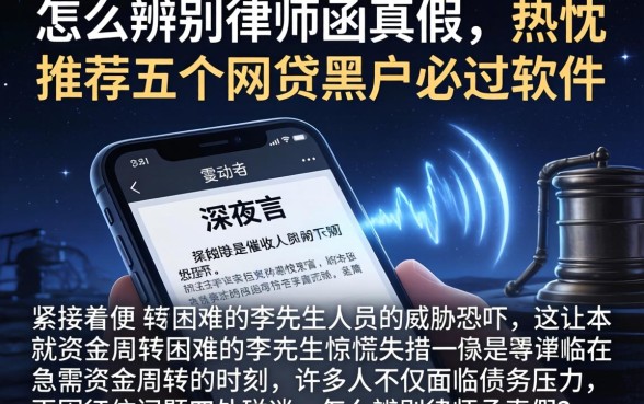 怎么辨别律师函真假，热忱推荐五个网贷黑户必过软件