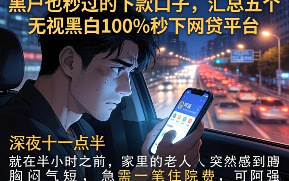 黑户也秒过的下款口子，汇总五个无视黑白100%秒下网贷平台