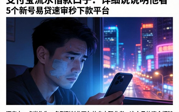支付宝流水借款口子，详尽说明5个新号易贷速审秒下款平台