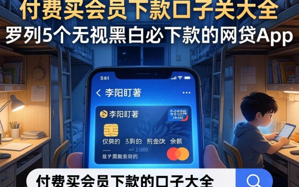付费买会员下款的口子大全,罗列5个无视黑白必下款的网贷app