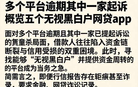多个平台逾期其中一家起诉,概览五个无视黑白户网贷app