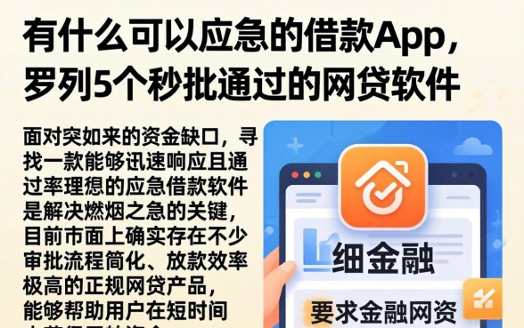 有什么可以应急的借款app,罗列5个秒批通过的网贷软件