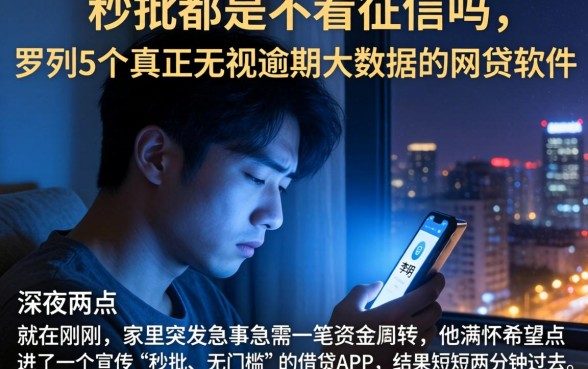 秒批都是不看征信吗,罗列5个真正无视逾期大数据的网贷软件