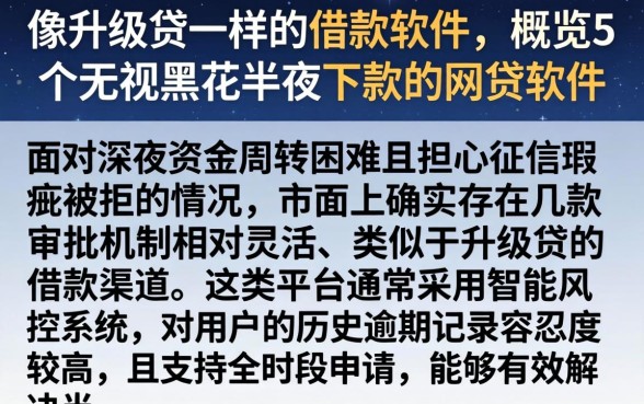 像升级贷一样的借款软件，概览5个无视黑花半夜下款的网贷软件