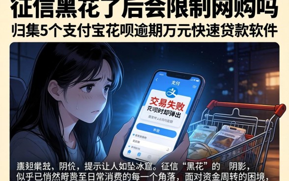 征信黑花了后会限制网购吗，归集5个支付宝花呗逾期万元快速贷款软件