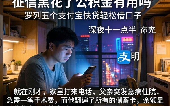 征信黑花了的公积金有用吗，罗列五个支付宝快贷轻松借口子