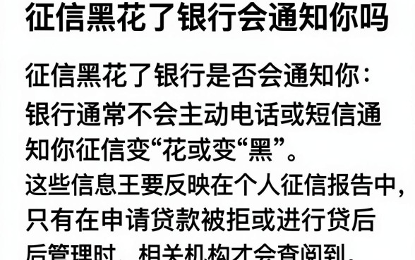 征信黑花了银行会通知你吗,精选五个无视黑白征信的网贷