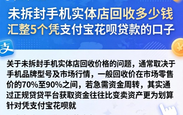 未拆封手机实体店回收多少钱，汇整5个凭支付宝花呗贷款的口子