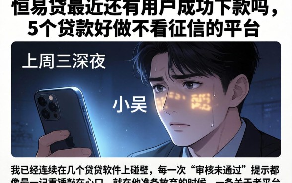 恒易贷最近还有用户成功下款吗,概括5个贷款好做不看征信的平台