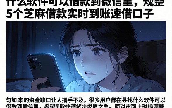 什么软件可以借款到微信里，规整5个芝麻借款实时到账速借口子