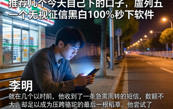 推荐几个今天自己下的口子,胪列五个无视征信黑白100%秒下软件