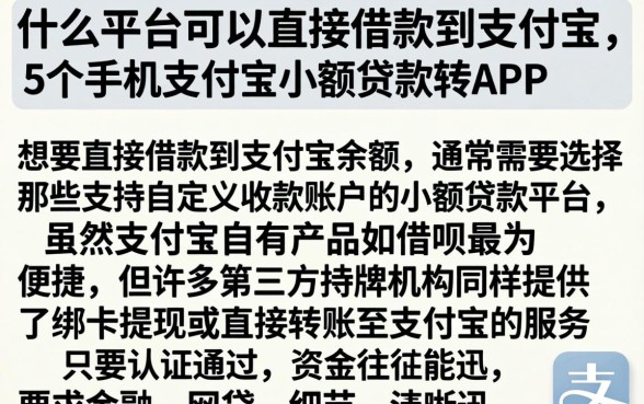 什么平台可以直接借款到支付宝，详尽说明5个手机支付宝小额贷款的app