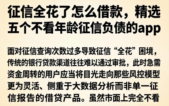 征信全花了怎么借款，精选五个不看年龄征信负债的app