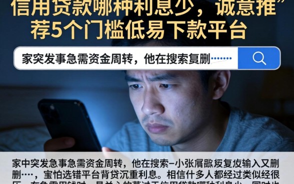 信用贷款哪种利息少，诚意推荐5个门槛低易下款平台