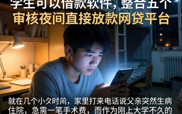 学生可以借款的软件，整合五个不审核夜间直接放款的网贷平台