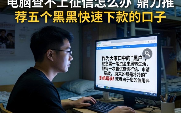 电脑查不上征信怎么办，鼎力推荐五个黑户快速下款的口子